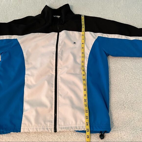 Vintage FILA Windbreaker Lightweight Jacket Size Medium Zip Up Blue Black White - Picture 7 of 7